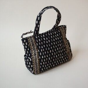 Vintage Vera Bradley Black and Brown Structured Shoulder Bag